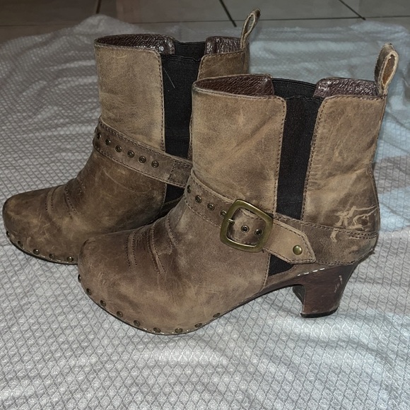 Dansko Reegan Leather Moto Ankle Boot Clogs Size 37 6.5-7 - Picture 2 of 11